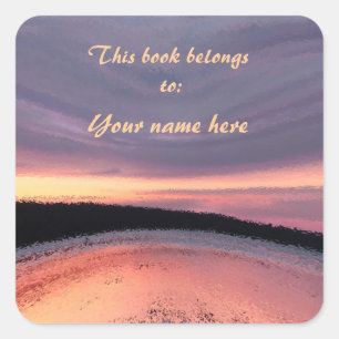 Sticker Carré Plaque Abstraite Sunset Ocean Waves