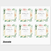 Sticker Carré Plaque autocollante Blush Pink Floral (Feuille)