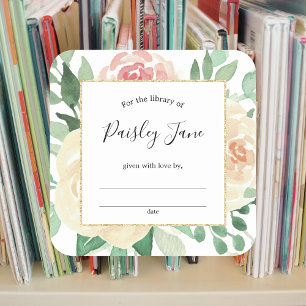 Sticker Carré Plaque autocollante Blush Pink Floral