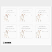 Sticker Carré Plaque baby shower agneau mignon (Feuille)