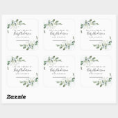 Sticker Carré Plaque Baby shower Eucalyptus (Feuille)