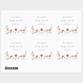 Sticker Carré Plaque Baby shower fleur sauvage (Feuille)