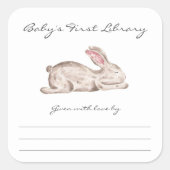 Sticker Carré Plaque baby shower lapin dormant (Devant)