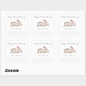 Sticker Carré Plaque baby shower lapin dormant (Feuille)