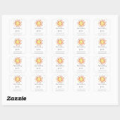 Sticker Carré Plaque baby shower Sunshine (Feuille)