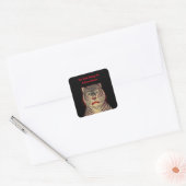 Sticker Carré Plaque Brown Tiger Stripes Fierce Face Noir (Enveloppe)