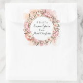 Sticker Carré Plaque-cadeau pour couronne rose multiflorale (Sac)