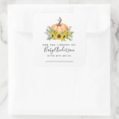 Sticker Carré Plaque citrouille Baby shower d'automne (Sac)