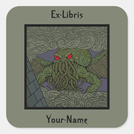Sticker Carré Plaque Cthulhu (Devant)