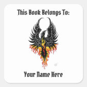 Sticker Carré Plaque d'accueil Phoenix Firebird Tribal Flames (Devant)