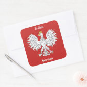 Sticker Carré Plaque d'Aigle polonaise (Enveloppe)