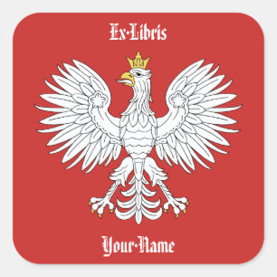 Sticker Carré Plaque d'Aigle polonaise