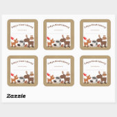 Sticker Carré Plaque d'animal rustique en bois, plaque d'immatri (Feuille)