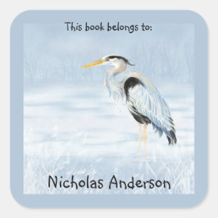 Sticker Carré Plaque d'art Great Blue Heron Bird Nature