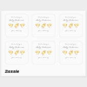Sticker Carré Plaque de baby shower de poussins d'animaux de fer (Feuille)