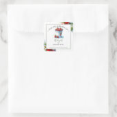 Sticker Carré Plaque de Baby shower d'été fraise (Sac)