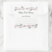 Sticker Carré Plaque de baby shower florale rose vif (Sac)