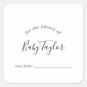 Sticker Carré Plaque de Baby shower minimaliste