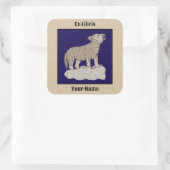 Sticker Carré Plaque de hurlement Wolf Pup (Sac)