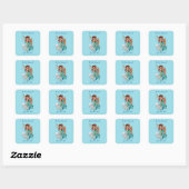 Sticker Carré Plaque de la queue Turquoise de sirène d'Imaginair (Feuille)