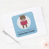 Sticker Carré Plaque de lecture de l'ours (Enveloppe)