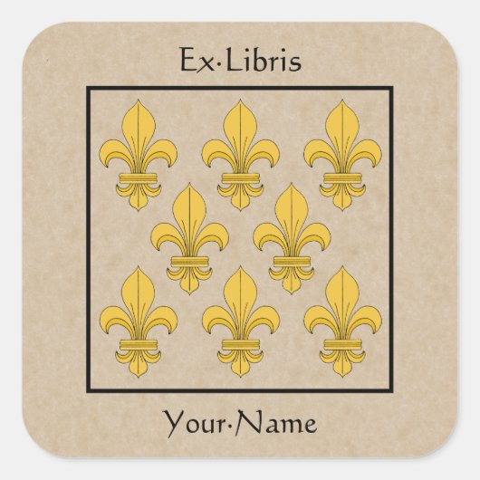 Sticker Carré Plaque-de-lis (Devant)