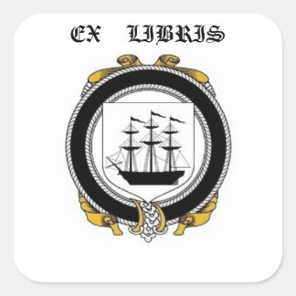 Sticker Carré Plaque de livre de la crête de famille Driscoll