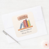 Sticker Carré Plaque de livre personnalisée (Enveloppe)