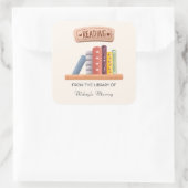 Sticker Carré Plaque de livre personnalisée (Sac)