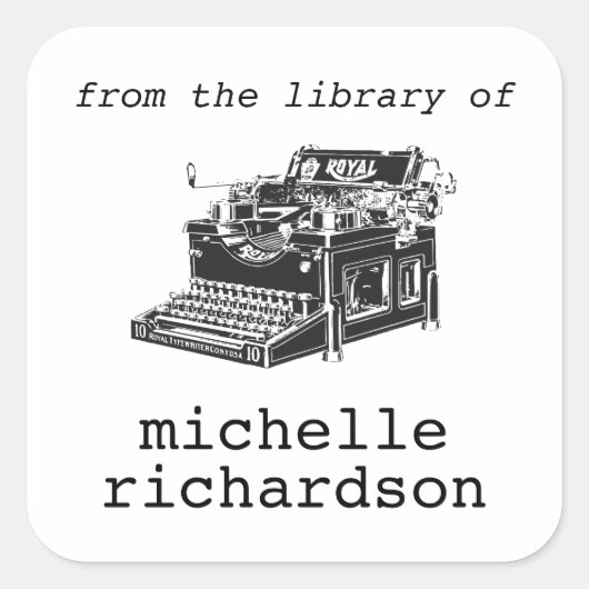 Sticker Carré Plaque de machine à écrire antique (Devant)