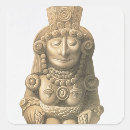 Sticker Carré Plaque de 'Monuments Anciens du Mexique', 1866 (li (Devant)