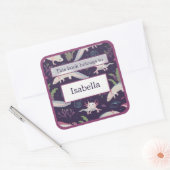 Sticker Carré Plaque de réservation Axolotls Underwater Purple (Enveloppe)