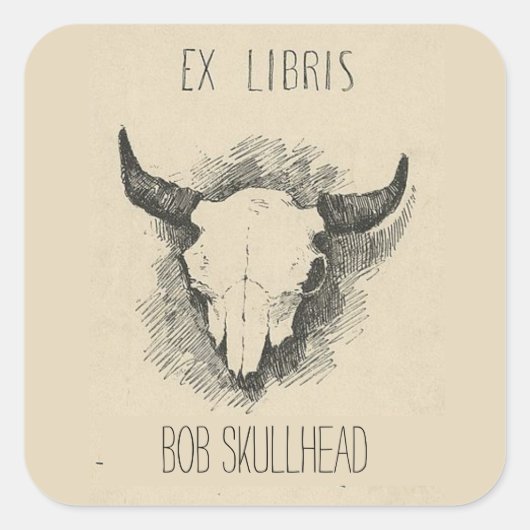 Sticker Carré Plaque de réservation Frédéric Remington - Crâne d (Devant)