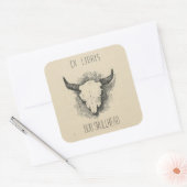 Sticker Carré Plaque de réservation Frédéric Remington - Crâne d (Enveloppe)