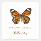 Sticker Carré Plaque de réservation pour monarque modifiable (Devant)