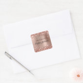 Sticker Carré Plaque de script élégante Glittery Rose Gold Foil (Enveloppe)