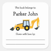 Sticker Carré Plaque de voiture de construction avec message (Devant)