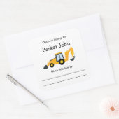 Sticker Carré Plaque de voiture de construction avec message (Enveloppe)