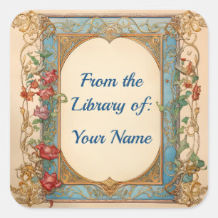 Sticker Carré Plaque d'encadrement Art nouveau pour votre enfant