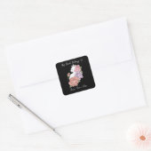 Sticker Carré Plaque d'enregistrement blanc Peach Lavender Rose  (Enveloppe)
