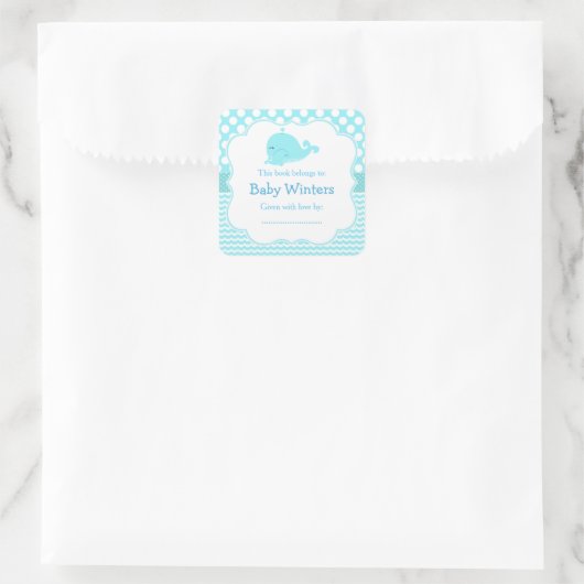 Sticker Carré Plaque d'enregistrement Blue Parent & Child Whale (Sac)