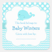 Sticker Carré Plaque d'enregistrement Blue Parent & Child Whale (Devant)