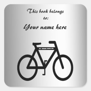 Sticker Carré Plaque d'enregistrement pour bicyclette métallique