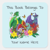 Sticker Carré Plaque d'Imaginaire de nid de dragon pour bébé (Devant)