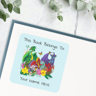Sticker Carré Plaque d'Imaginaire de nid de dragon pour bébé