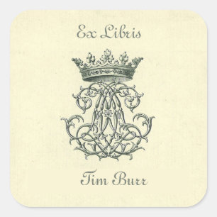 Sticker Carré Plaque d'immatriculation royale Vintage modifiable