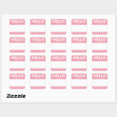 Sticker Carré Plaque d'inscription rose "Hello" (Feuille)