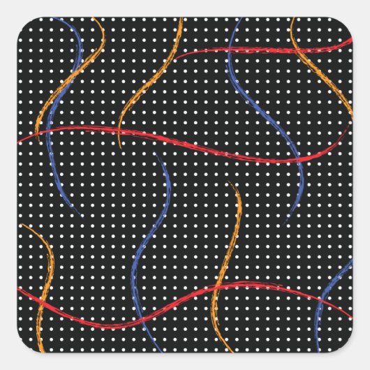 Sticker Carré Plaque et points de peinture rétro (Devant)