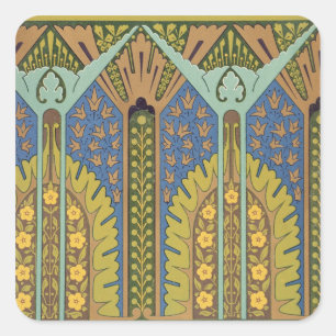 Sticker Carré Plaque III de "Études en design", c.1874-76 (lit)