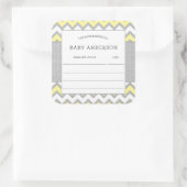 Sticker Carré Plaque jaune gris, première bibliothèque pour bébé (Sac)